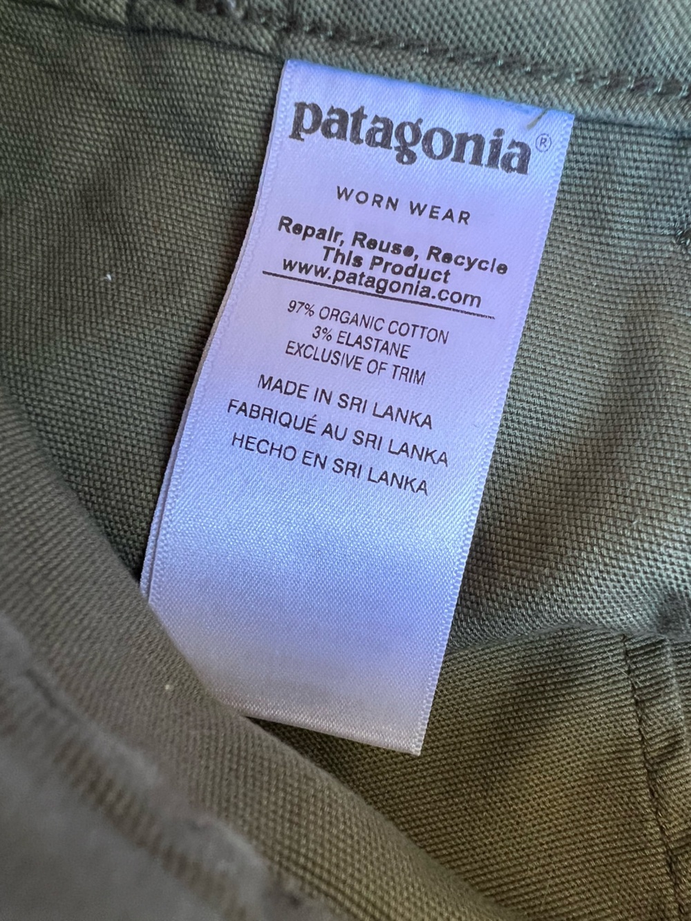 Patagonia Organic Cotton Utility Pants Olive Green Womens 4 Wide‎ Leg - Picture 5 of 7